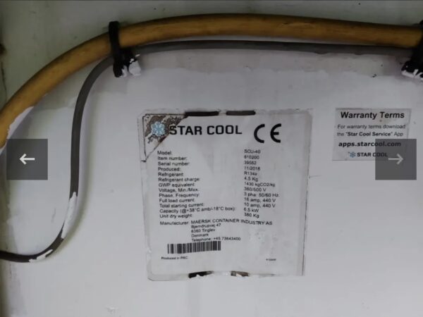 Container Frigo 10 Piedi High Cube Usato (2018) - Motore Starcool (Uso Statico)