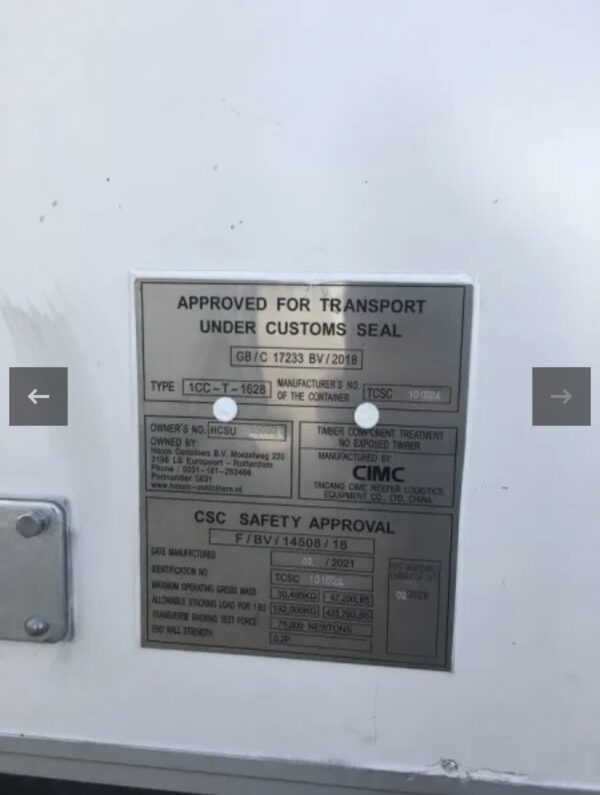 Container Frigo 20 Piedi "Domestic" - Pavimento Piatto & Luci (Thermo King Magnum+)