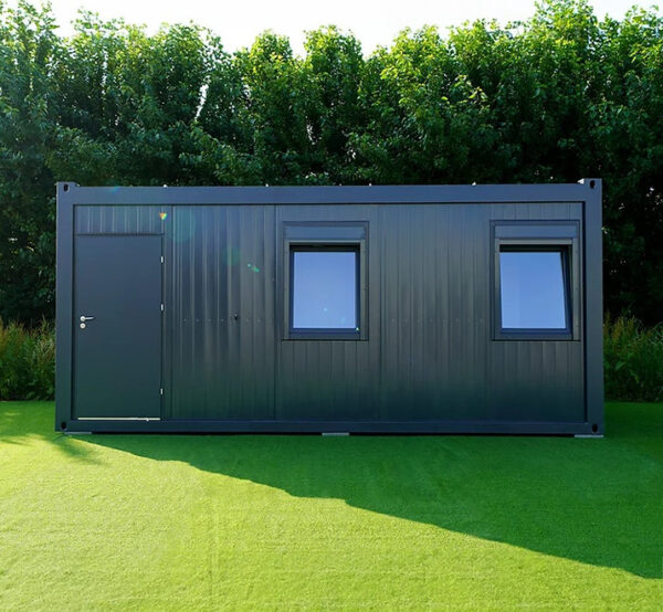 Conteneur Isolé de 6 x 3 mètres avec Toilettes et Cuisine RAL 7016