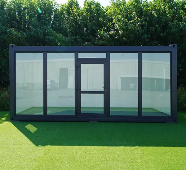 Conteneur 6x3 mètres avec Paroi Vitrée - RAL 7016