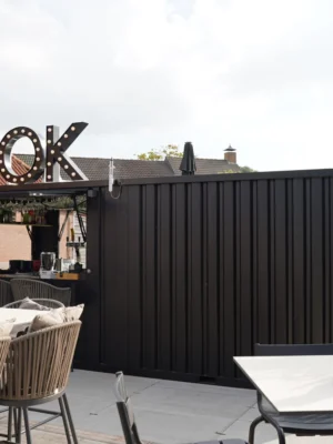 Conteneur (HC) Bar Démontable 8×2 mètres Noir RAL 9005