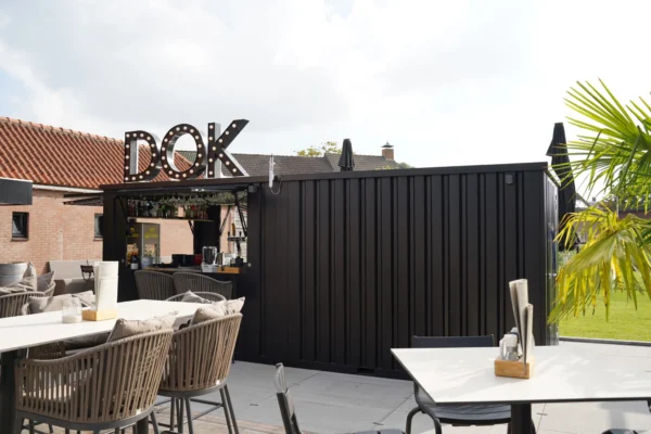 Conteneur (HC) Bar Démontable 8×2 mètres Noir RAL 9005