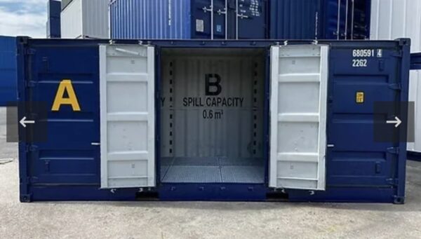 Container 20 Piedi Open Side Per Stoccaggio Sicuro Con Vasca Integrata