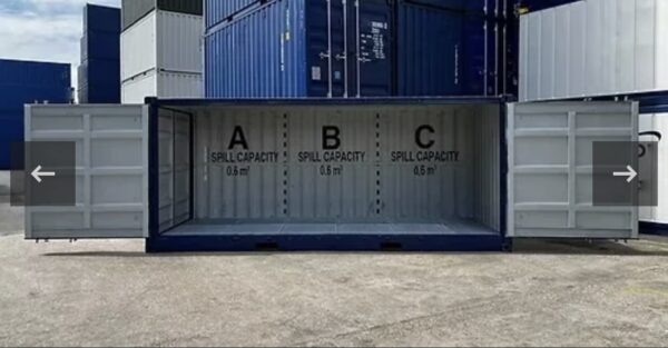 Container 20 Piedi Open Side Per Stoccaggio Sicuro Con Vasca Integrata