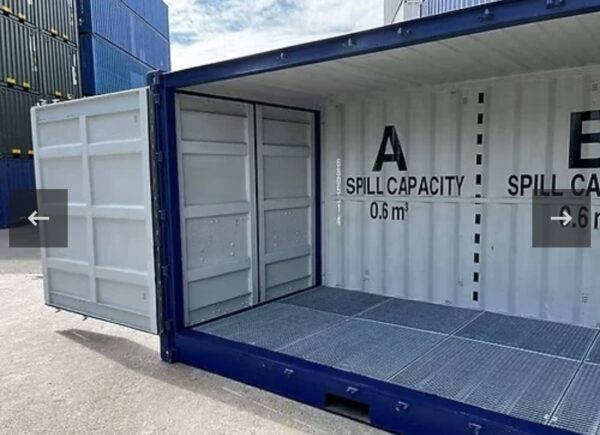 Container 20 Piedi Open Side Per Stoccaggio Sicuro Con Vasca Integrata