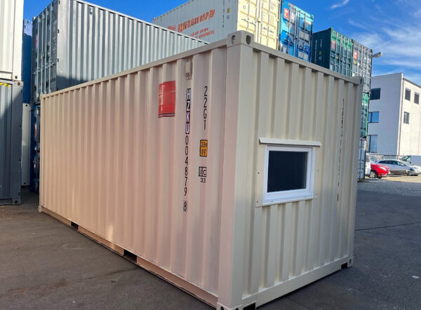 conteneur 20 pieds 4d Conteneur maritime 20 pieds + porte sectionnelle + fenêtre