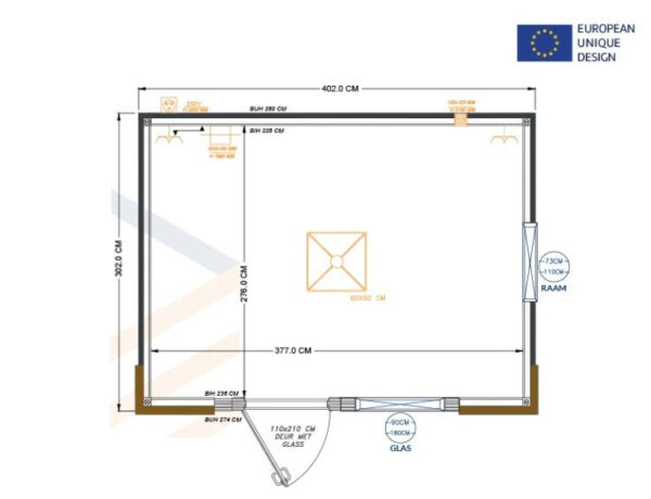 Conteneur 4×3 Mètres - Modèle Helsinki