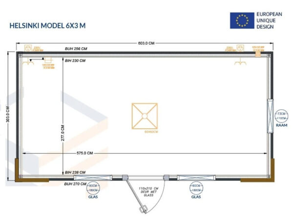 Conteneur 6x3 mètres - Modèle Helsinki
