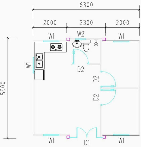 Tiny House Luxe 19ft x 20ft - Unité de Vie Mobile